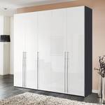 Drehtürenschrank Brooklyn XI Graphit/Weißlack - 250 x 216 cm