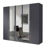 Draaideurkast Brooklyn VII grafiet/spiegel - 250 x 216 cm