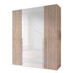 Armoire à portes battantes Brooklyn VIII Imitation chêne de Sonoma / Vernis blanc - 150 x 236 cm