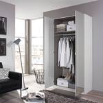 Armoire à portes pivotantes Minosa I Blanc alpin / Blanc brillant - Largeur : 91 cm