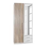 Draaideurkast Nuevo alpinewit/grof gezaagde eikenhouten look - Breedte: 90 cm