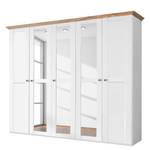 Armoire à portes battantes Oxford Blanc alpin / Imitation planche de chêne - Largeur : 225 cm
