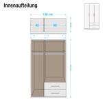 Draaideurkast Potsdam alpinewit - 136 x 210 cm - 3 deuren