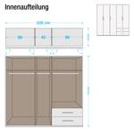 Draaideurkast Potsdam alpinewit - 226 x 210 cm - 5 deuren