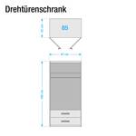 Drehtürenschrank Rasant Eiche Sonoma Dekor - Breite: 85 cm - 2 Spiegeltüren