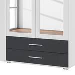 Armoire à portes battantes Rasant-Extra Blanc alpin / Anthracite - Largeur : 168 cm - 2 miroir