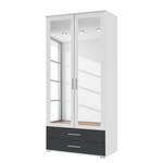 Armoire à portes battantes Rasant-Extra Blanc alpin / Anthracite - Largeur : 85 cm - 2 miroir