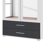 Drehtürenschrank Rasant-Extra Alpinweiß / Anthrazit - Breite: 85 cm - 2 Spiegeltüren