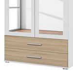 Armoire à portes battantes Rasant-Extra Blanc alpin / Imitation chêne de Sonoma / - Largeur : 85 cm - 2 miroir