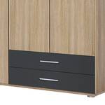 Drehtürenschrank Rasant-Extra Anthrazit / Eiche Sonoma Dekor - Breite: 127 cm - Ohne Spiegeltür/-en