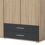 Draaideurkast Rasant- Extra Antracietkleurig/Sonoma eikenhouten look - Breedte: 168 cm - Zonder spiegeldeuren