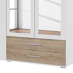 Armoire à portes battantes Rasant-Extra Blanc alpin / Imitation chêne de San Remo - Largeur : 127 cm - 2 miroir