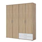 Armoire à portes battantes Rasant-Extra Imitation chêne de Sonoma / Blanc alpin - Largeur : 168 cm - Sans portes miroir