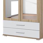 Armoire à portes battantes Rasant-Extra Imitation chêne de Sonoma / Blanc alpin - Largeur : 85 cm - 2 miroir