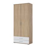Armoire à portes battantes Rasant-Extra Imitation chêne de Sonoma / Blanc alpin - Largeur : 85 cm - Sans portes miroir