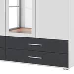 Armoire Rasant-Extra I portes battantes - Blanc alpin / Anthracite - Largeur : 127 cm - Avec portes miroir