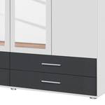 Drehtürenschrank Rasant-Extra I Alpinweiß / Anthrazit - Breite: 168 cm - Mit Spiegeltür/-en