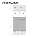 Drehtürenschrank Rasant-Extra I Alpinweiß / Eiche Sonoma Dekor - Breite: 127 cm - Ohne Spiegeltür/-en