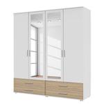 Armoire Rasant-Extra I portes battantes - Blanc alpin / Imitation chêne de Sonoma / - Largeur : 168 cm - Avec portes miroir