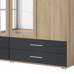 Draaideurkast Rasant-Extra I Antracietkleurig/Sonoma eikenhouten look - Breedte: 168 cm - Met spiegeldeuren