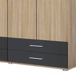 Draaideurkast Rasant-Extra I Antracietkleurig/Sonoma eikenhouten look - Breedte: 168 cm - Zonder spiegeldeuren