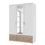 Armoire Rasant-Extra I portes battantes - Blanc alpin / Imitation chêne de San Remo - Largeur : 127 cm - Avec portes miroir