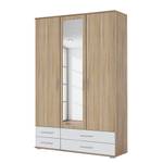 Armoire Rasant-Extra I portes battantes - Imitation chêne de Sonoma / Blanc alpin - Largeur : 127 cm - Avec portes miroir