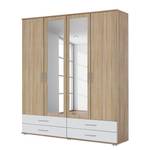 Armoire Rasant-Extra I portes battantes - Imitation chêne de Sonoma / Blanc alpin - Largeur : 168 cm - Avec portes miroir