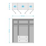 Drehtürenschrank Rosenheim I Alpinweiß - Breite: 181 cm