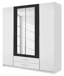 Armoire à portes battantes Nuevo Blanc alpin / Anthracite - Largeur : 180 cm