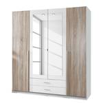 Armoire à vêtements Nuevo Blanc alpin / Chêne brut de sciage - Largeur : 180 cm