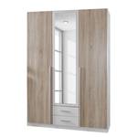 Armoire à vêtements Nuevo Blanc alpin / Chêne brut de sciage - Largeur : 135 cm