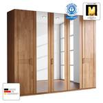 Armoire à portes battantes Savina Aulne - Largeur : 282 cm - Sans cadre passepartout - 2 miroir