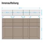 Draaideurkast Savina Els - Breedte: 329 cm - Met passe-partout lijst - 3 spiegeldeuren