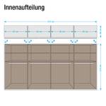 Draaideurkast Savina Els - Breedte: 375 cm - Met passe-partout lijst - 2 spiegeldeuren