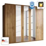 Armoire à portes battantes Savina Chêne sauvage - Largeur : 142 cm - Avec cadre passepartout - 1 miroir