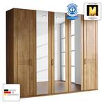 Armoire à portes battantes Savina Chêne sauvage - Largeur : 142 cm - Sans cadre passepartout - 1 miroir