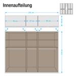 Draaideurkast Savina Wild eikenhout - Breedte: 235 cm - Met passe-partout lijst - 1 spiegeldeur