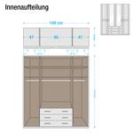 Drehtürenschrank Sitara III Erle teilmassiv - lackiert - Schrankbreite: 189 cm - 4-türig