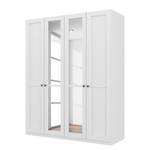 Armoire à portes battantes Skøp Blanc alpin / Miroir en cristal - 181 x 222 cm - 4 portes - Basic