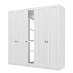 Armoire à portes battantes Skøp Blanc alpin / Miroir en cristal - 225 x 222 cm - 5 portes - Basic