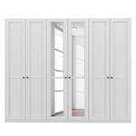 Armoire à portes battantes Skøp Blanc alpin / Miroir en cristal - 270 x 222 cm - 6 portes - Confort