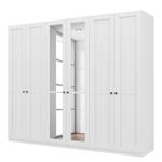 Armoire à portes battantes Skøp Blanc alpin / Miroir en cristal - 270 x 222 cm - 6 portes - Basic