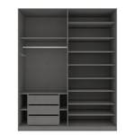 Armoire à portes battantes Skøp Miroir gris - 181 x 222 cm - 4 portes - Premium