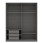 Drehtürenschrank SKØP Mattglas Schwarz/ Kristallspiegel - 181 x 222 cm - 4 Türen - Classic