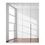 Armoire à portes battantes Skøp I Blanc alpin / Miroir en cristal - 181 x 222 cm - 4 portes - Premium