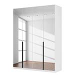 Armoire à portes battantes Skøp I Blanc alpin / Miroir en cristal - 181 x 236 cm - 4 portes - Confort