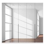 Armoire à portes battantes Skøp I Blanc alpin / Miroir en cristal - 225 x 222 cm - 5 portes - Premium