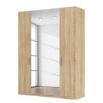 Armoire à portes battantes Skøp I Imitation chêne de Sonoma / Miroir en cristal - 181 x 236 cm - 4 portes - Basic