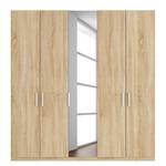 Armoire à portes battantes Skøp I Imitation chêne de Sonoma / Miroir en cristal - 225 x 236 cm - 5 portes - Premium